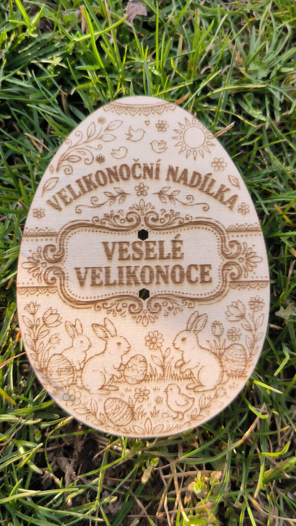 Dřevěná darovací karta – Velikonoční vajíčko na peníze (Klasik)