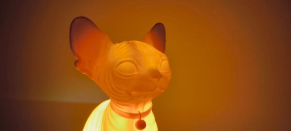 Sphynx Aura: Designová světelná socha s hřejivým nádechem